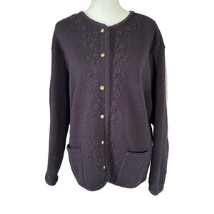 Crystal Kobe brown long sleeve button down sweater cardigan women’s size XL